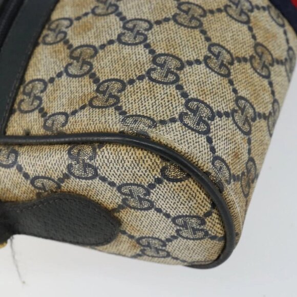 GUCCI GG Supreme Sherry Line Shoulder Bag PVC Navy Gold 68 02 004 Auth 152148 - Picture 11 of 16